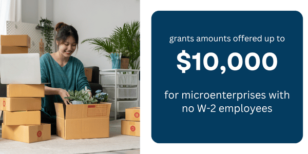 Up to $10,000 for eligible microenterprises without W-2 employees